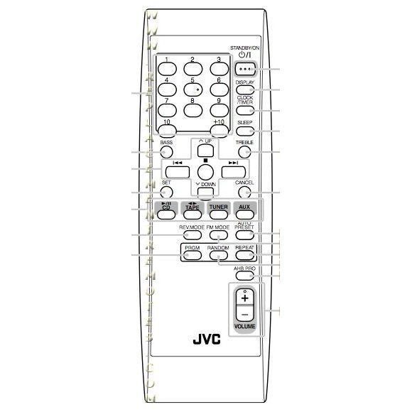 JVC RMSUXH30R Audio Remote Control