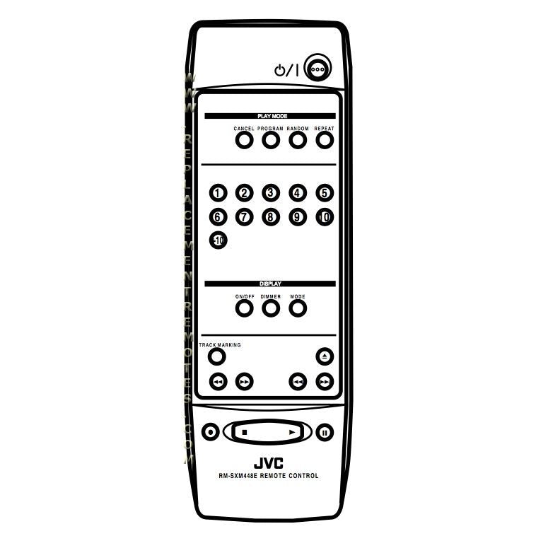 JVC RMSXM448E Audio Remote Control