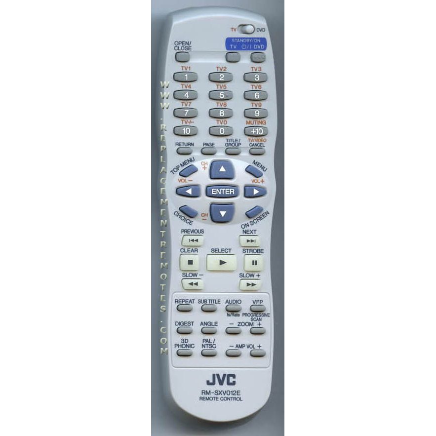 JVC RMSXV012E DVD Remote Control