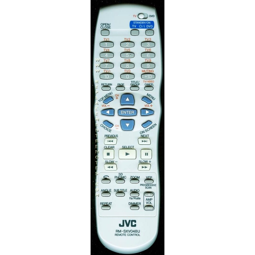 JVC RMSXV048U DVD Remote Control