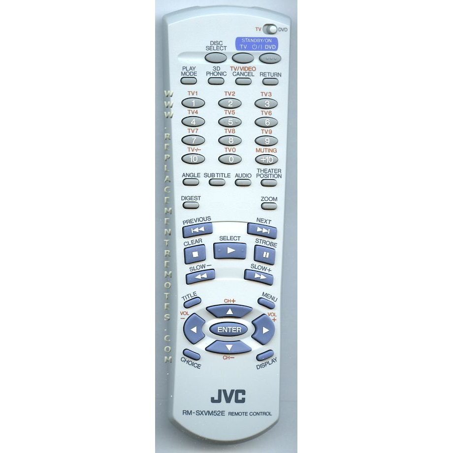 JVC RMSXVM52E DVD Remote Control