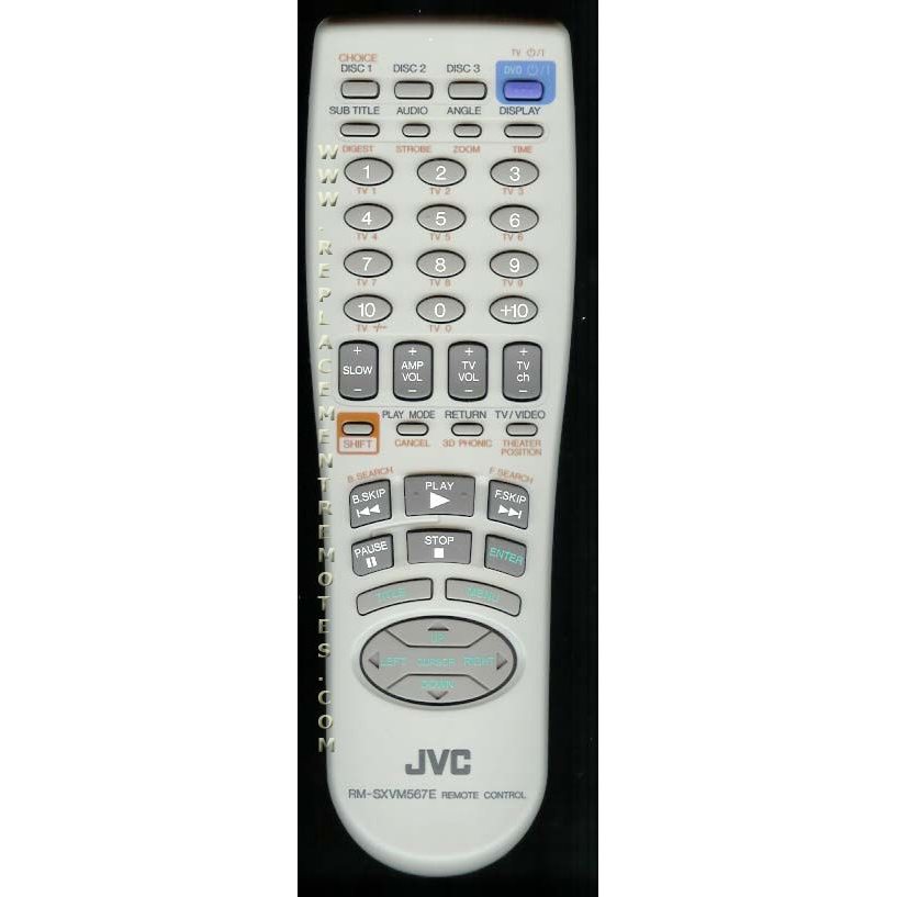 JVC RMSXVM567E VCR Remote Control