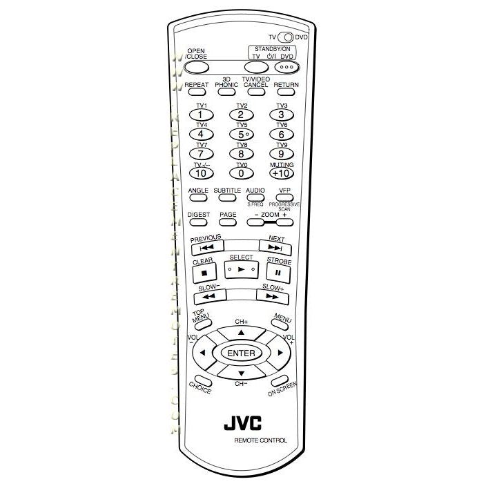 JVC RMSXVSA70E DVD Remote Control