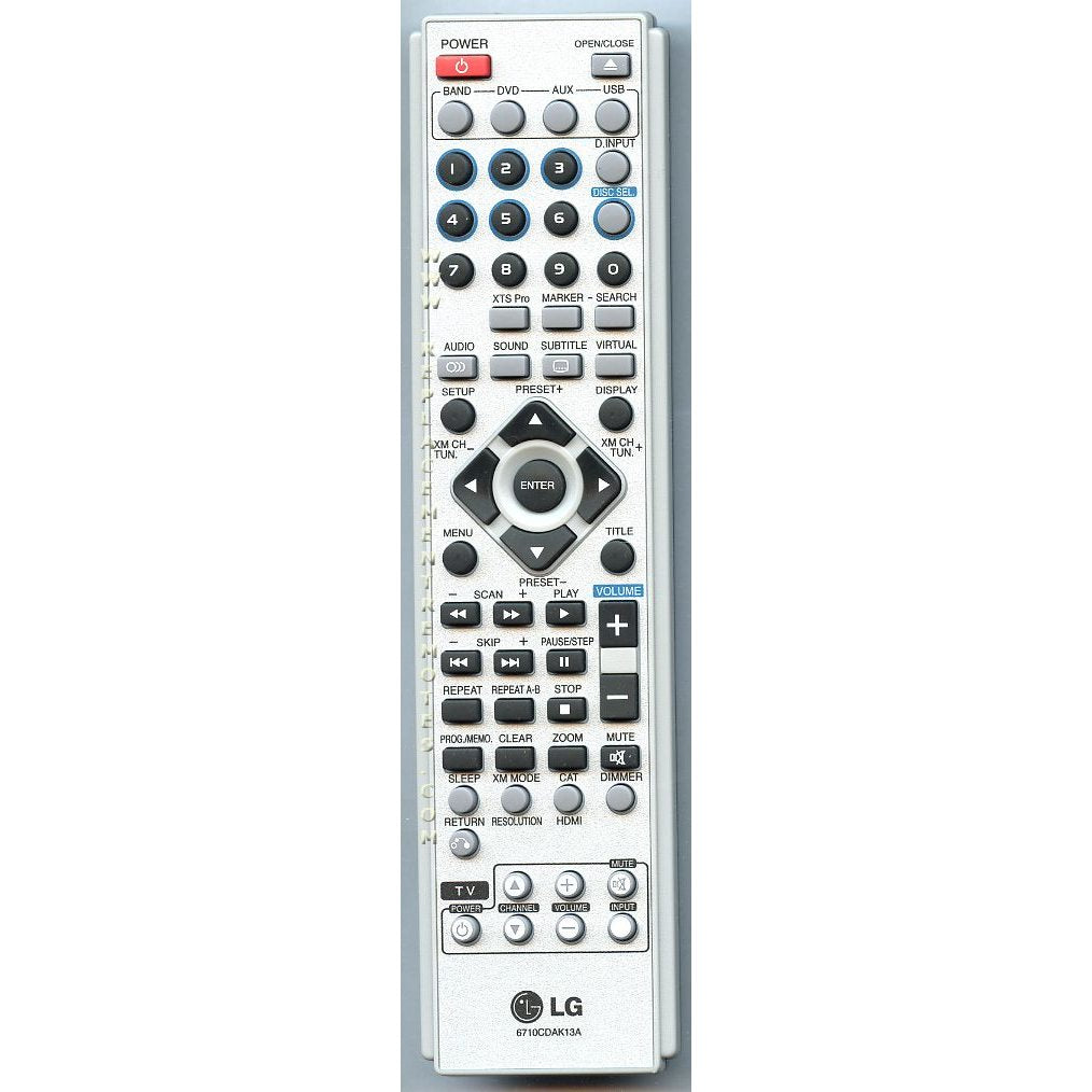 LG 6710CDAK13A Home Theater Remote Control