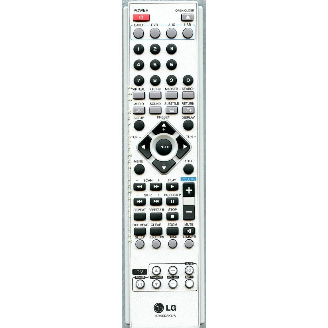 LG 6710CDAK17A Home Theater Remote Control