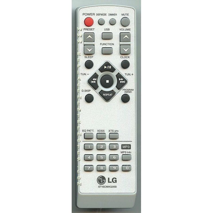 LG 6710CMAQ05B Audio Remote Control