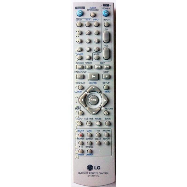 LG 6711R1N171A DVD/VCR Remote Control