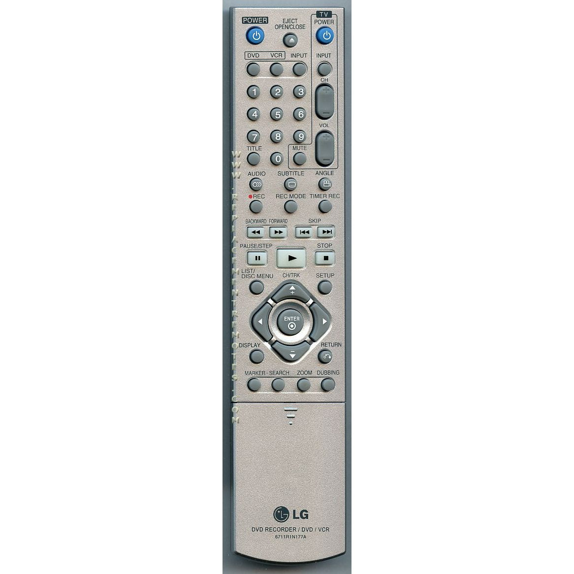 LG 6711R1N177A DVDR Remote Control