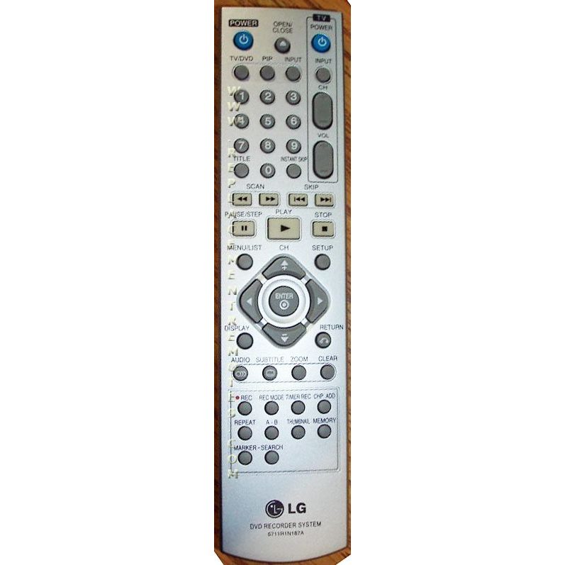 LG 6711R1N187A DVDR Remote Control