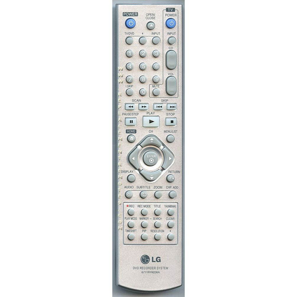 LG 6711R1N206A DVDR Remote Control