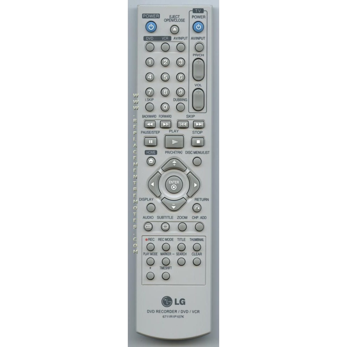 LG 6711R1P107K DVDR Remote Control