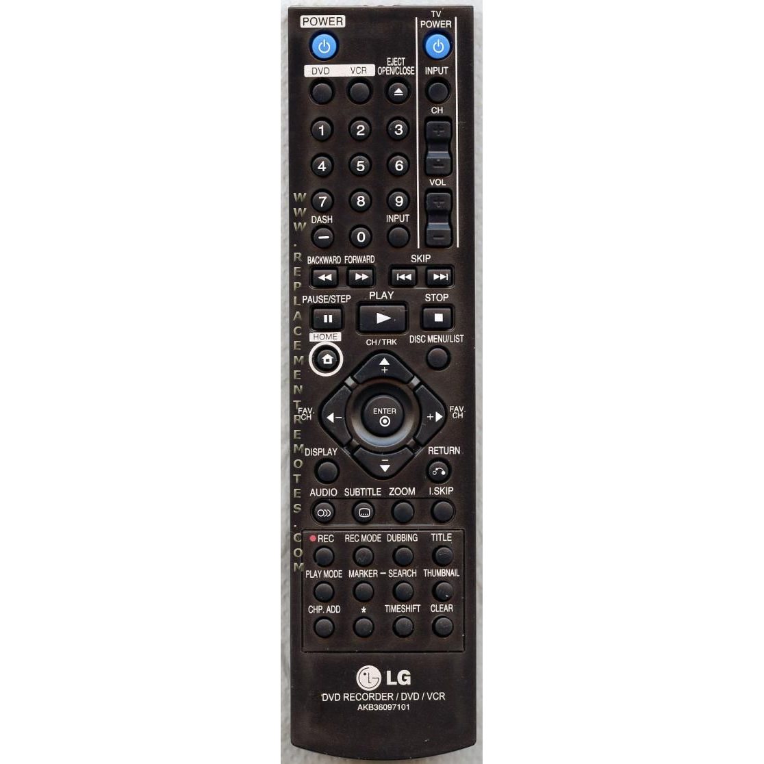 LG AKB36097101 DVDR Remote Control