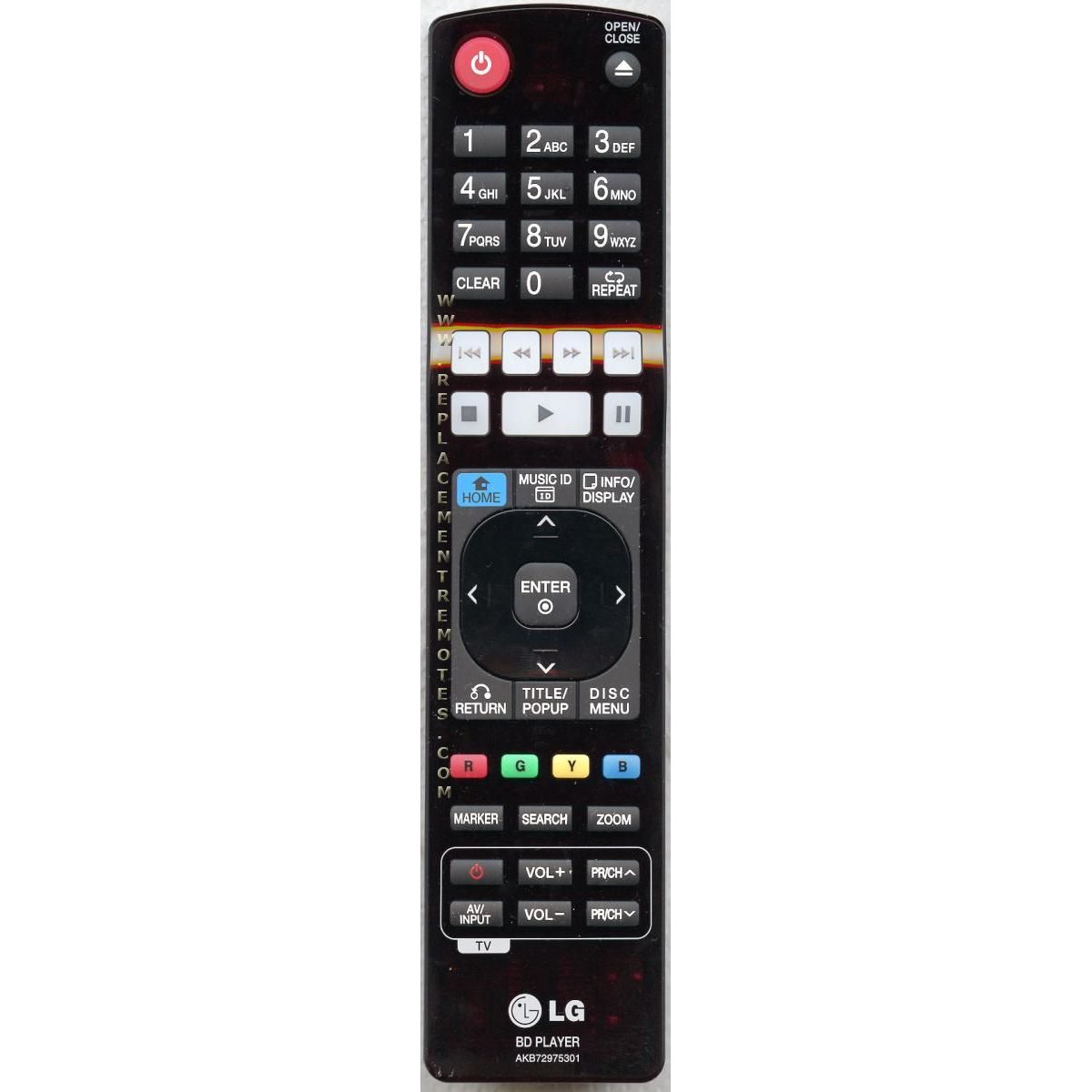 LG AKB72975301 Blu-ray Remote Control