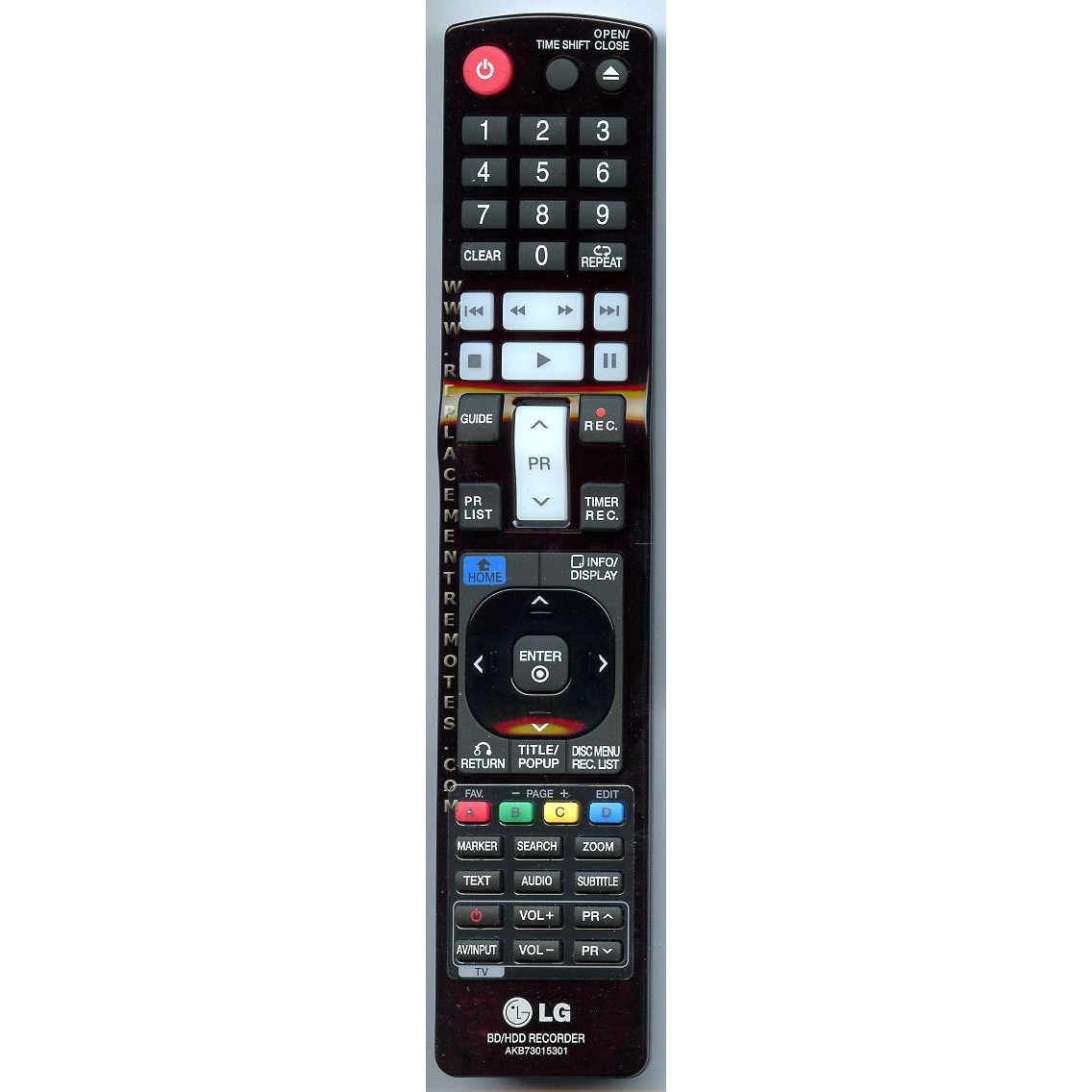 LG AKB73015301 Blu-ray Remote Control