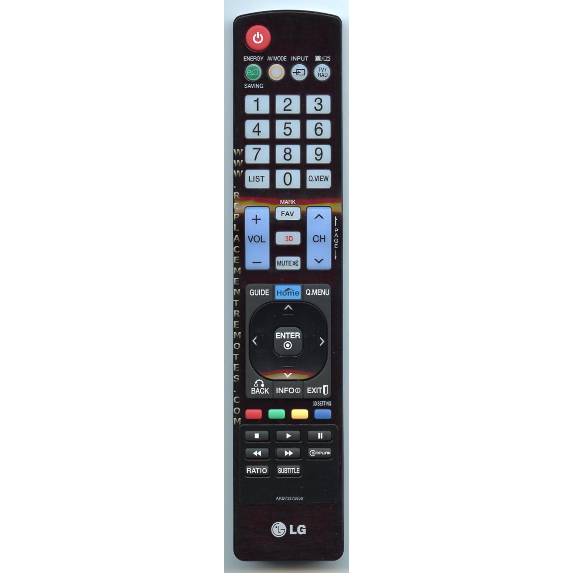 LG AKB73275650 TV Remote Control