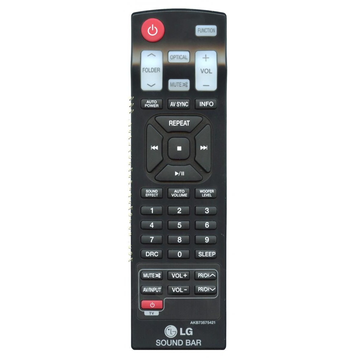 LG AKB73575421 Sound Bar Remote Control