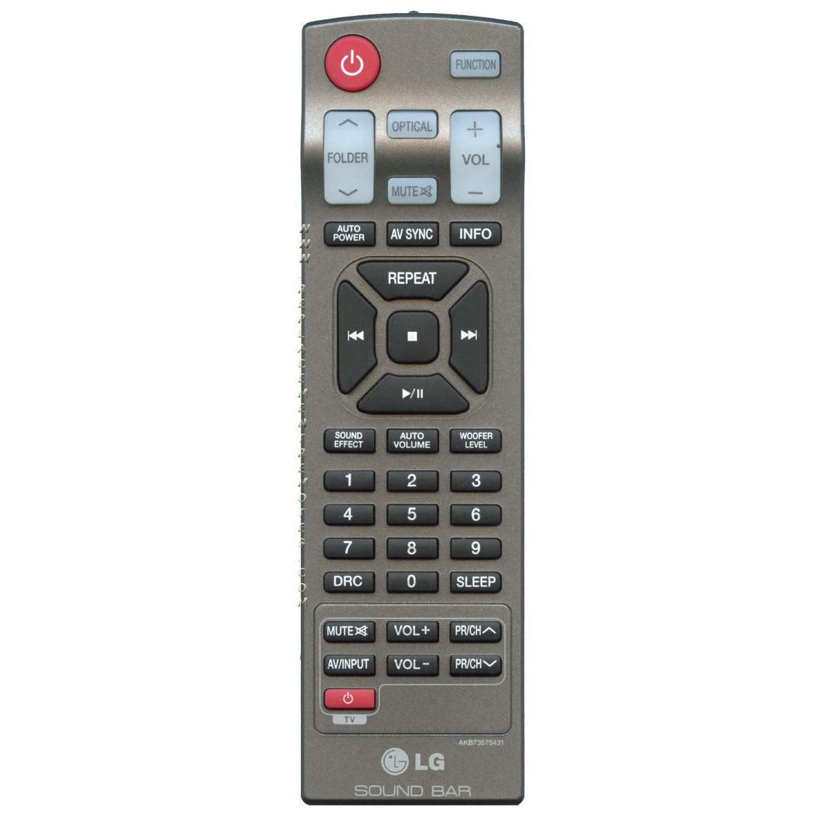 LG AKB73575431 Sound Bar Remote Control