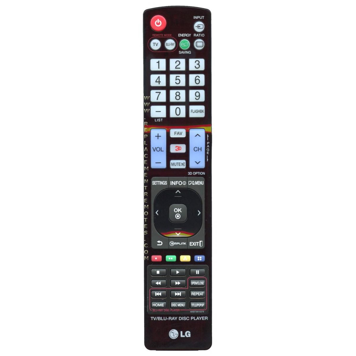 LG AKB73615379 Blu-ray Remote Control