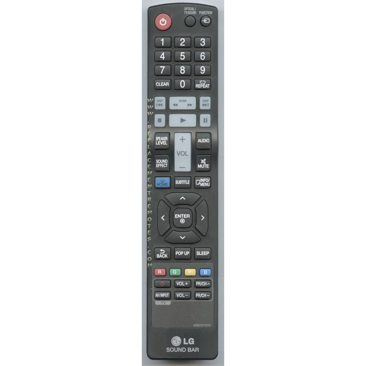 LG AKB73775701 Sound Bar Remote Control