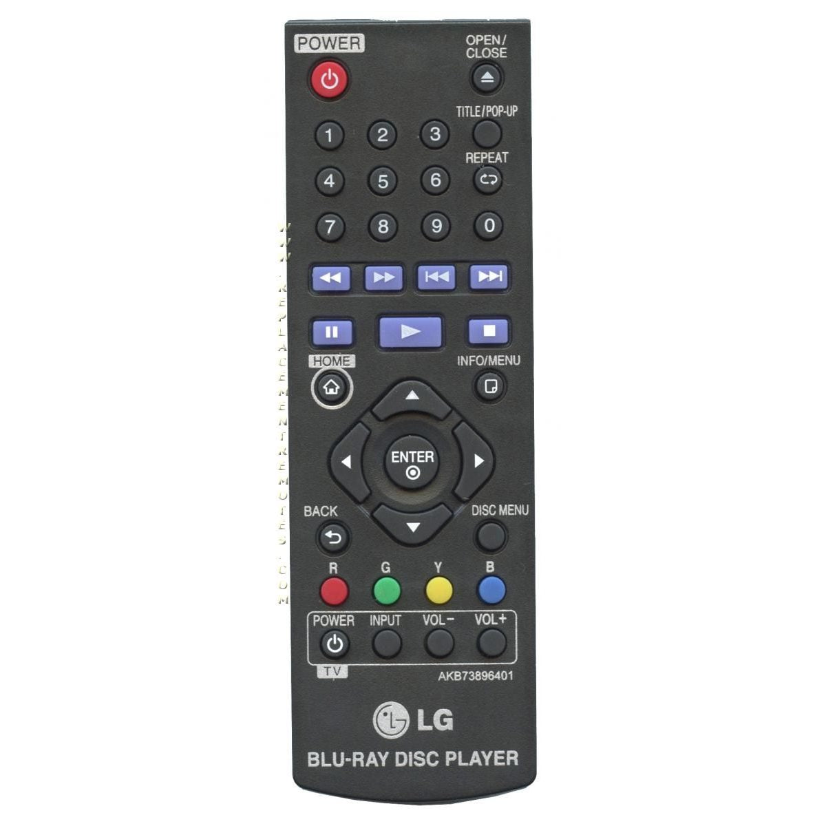 LG AKB73896401 Blu-ray Remote Control - AKB73896401