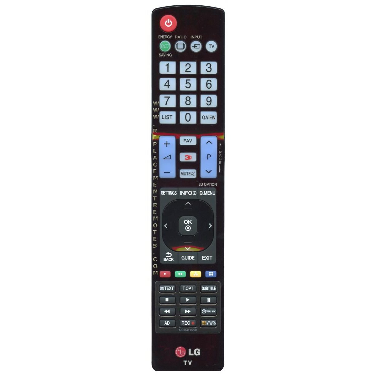 LG AKB74115502 TV Remote Control