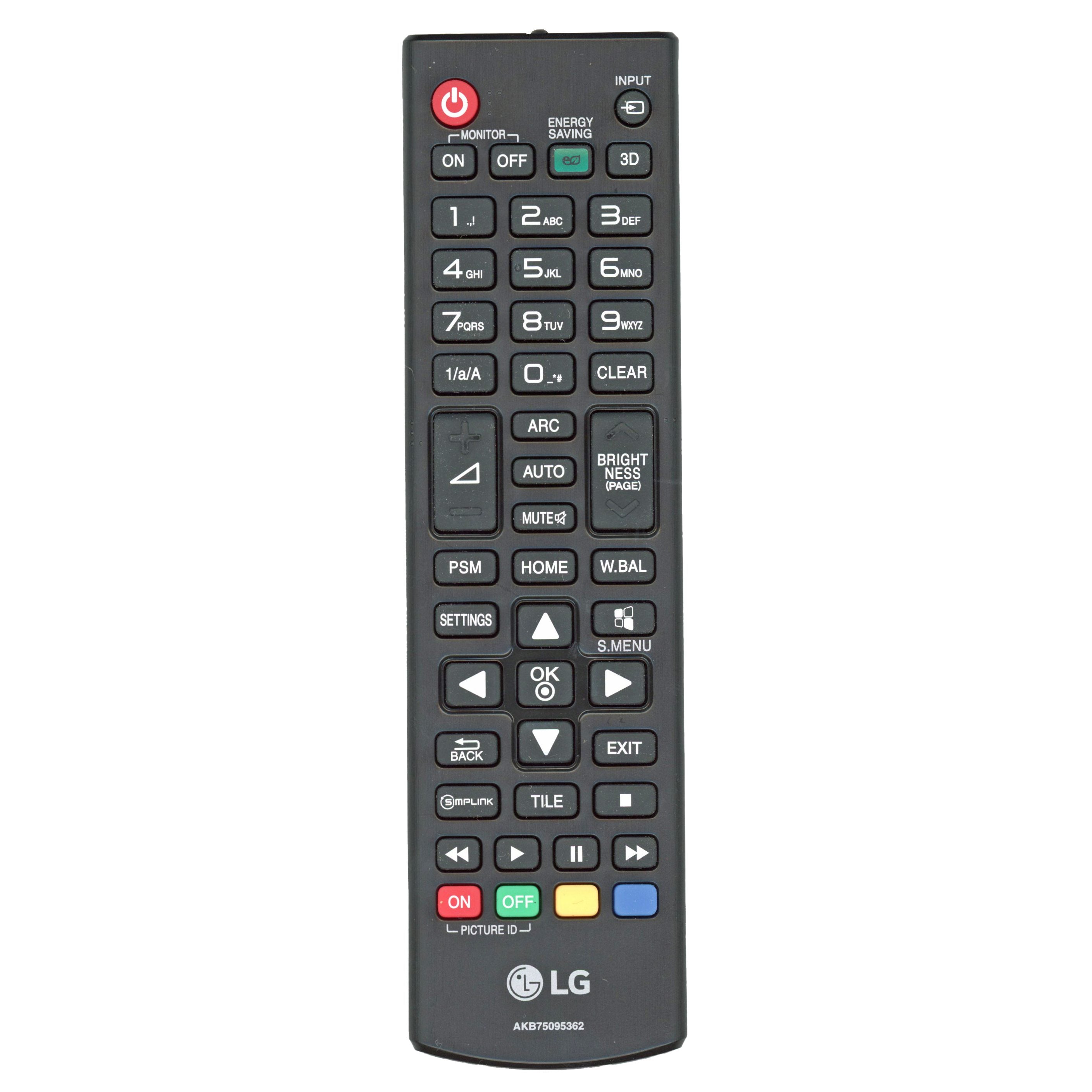 LG AKB75095362 Monitor Remote Control