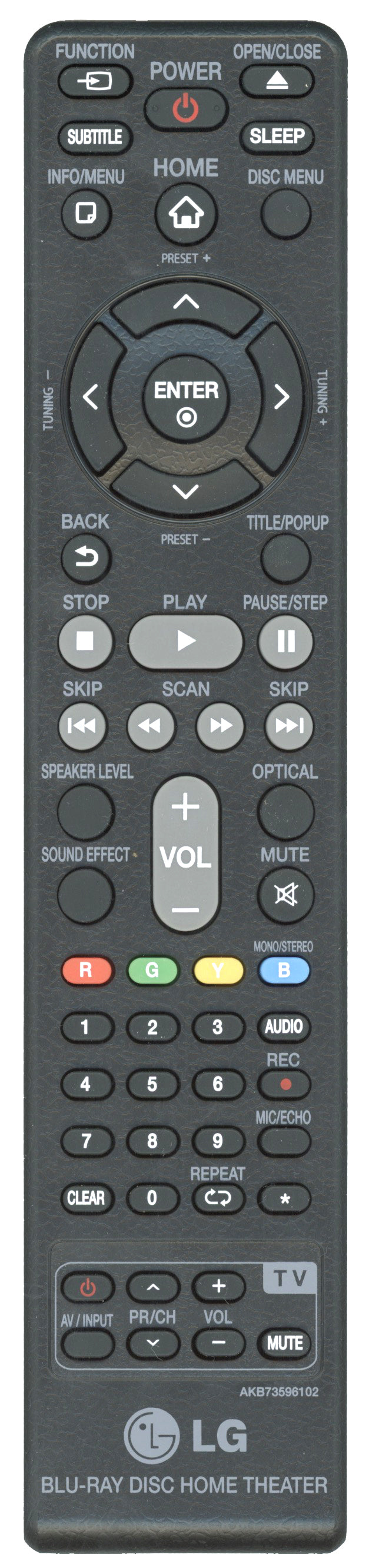 LG AKB73596102 Blu-ray Home Theater Remote Control