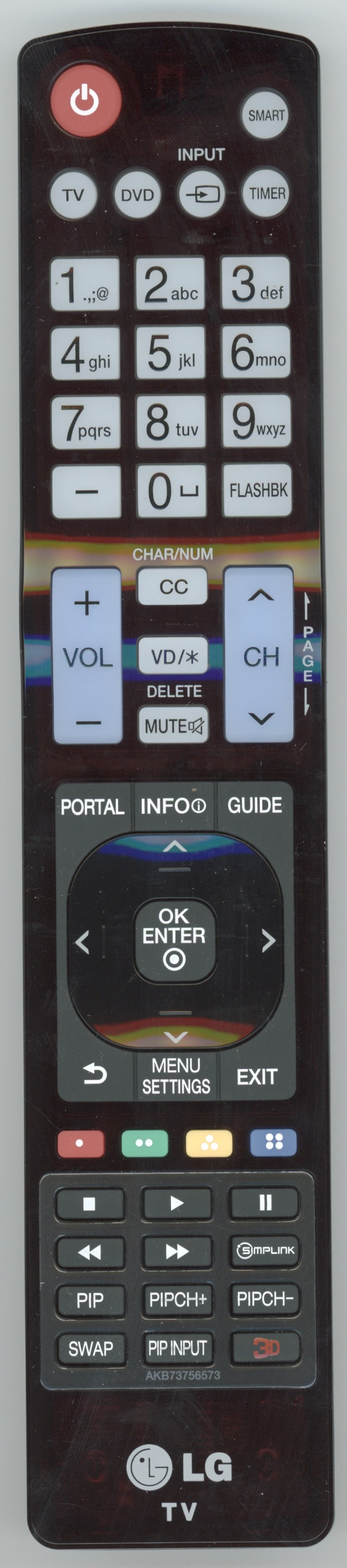 LG AKB73756573 TV Remote Control