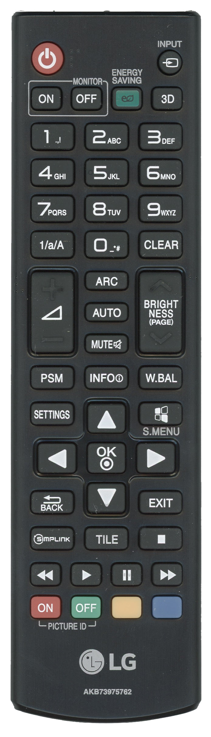 LG AKB73975762 TV Remote Control