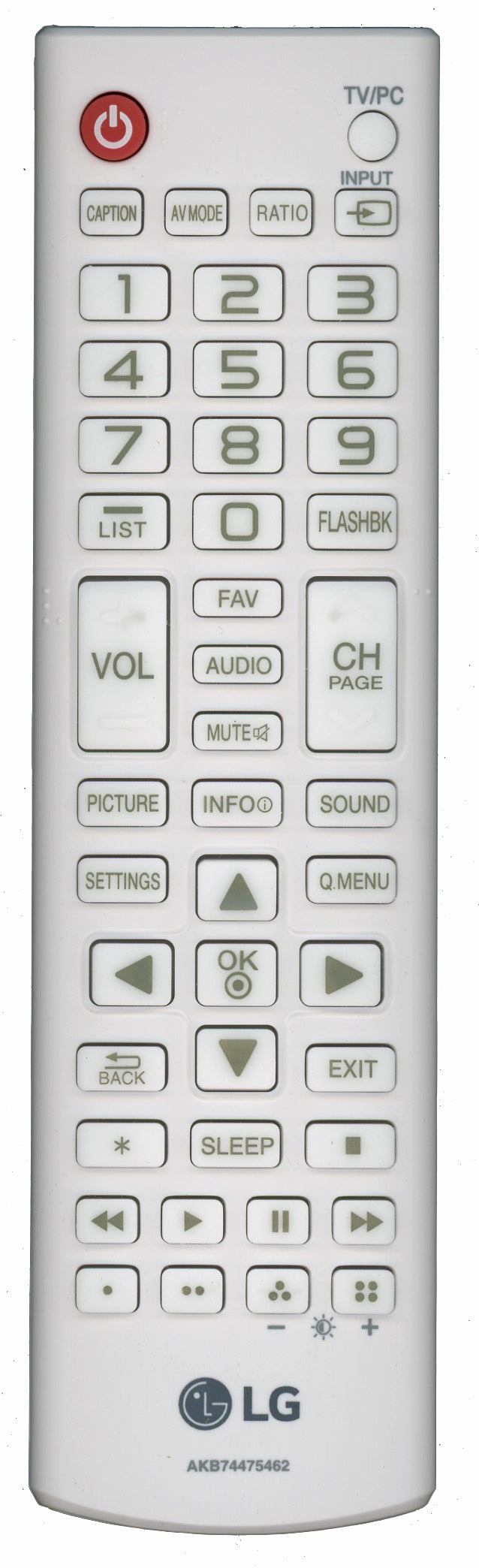 LG AKB74475462 TV Remote Control