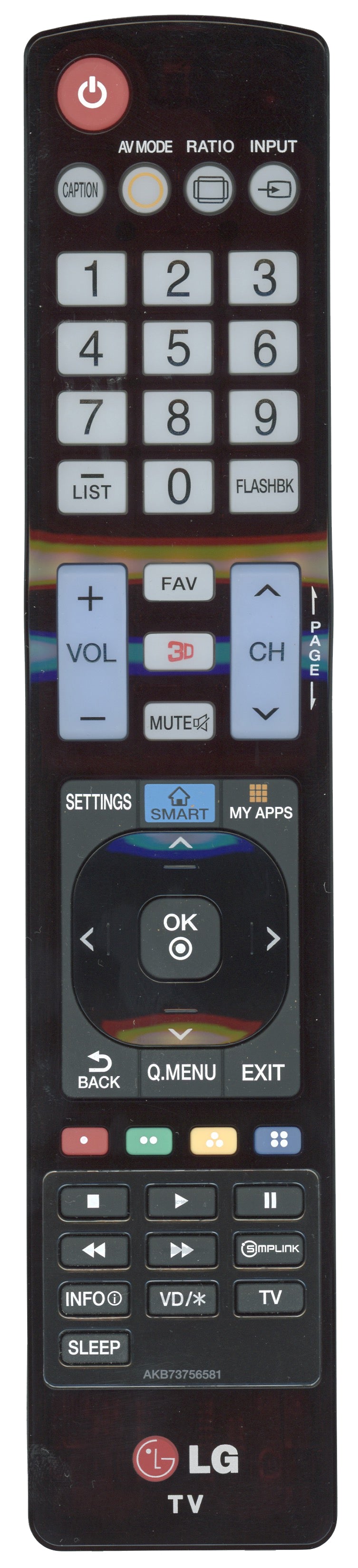 LG AKB73756581 TV Remote Control