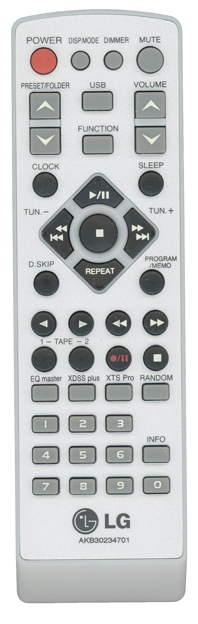 LG AKB303234701 Audio Remote Control