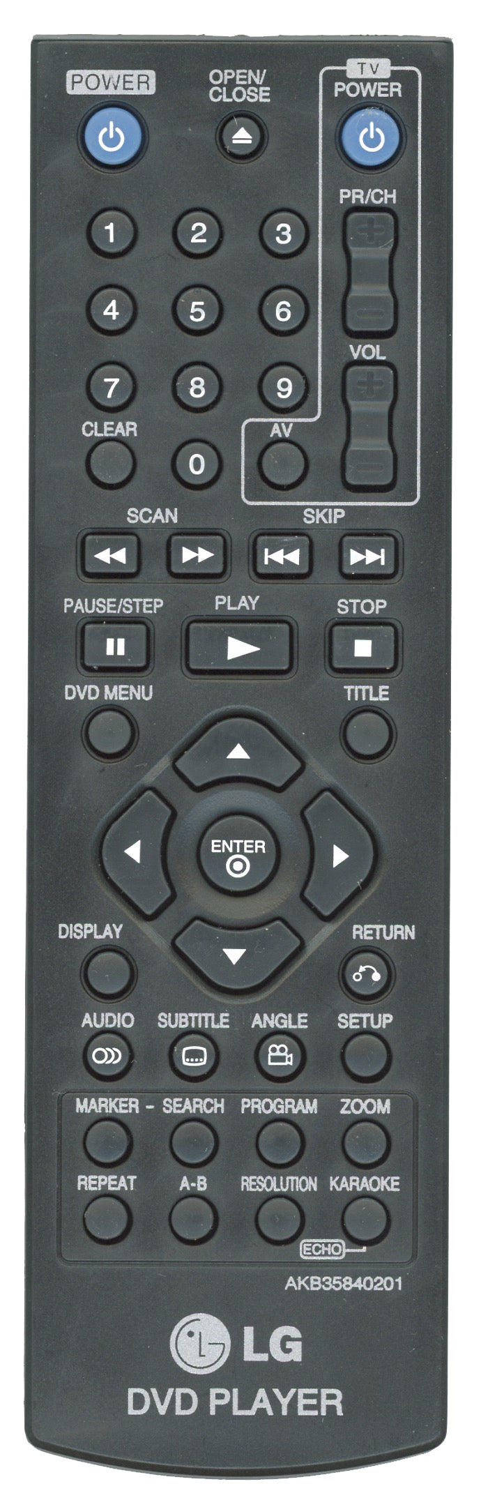 LG AKB35840201 DVD Remote Control