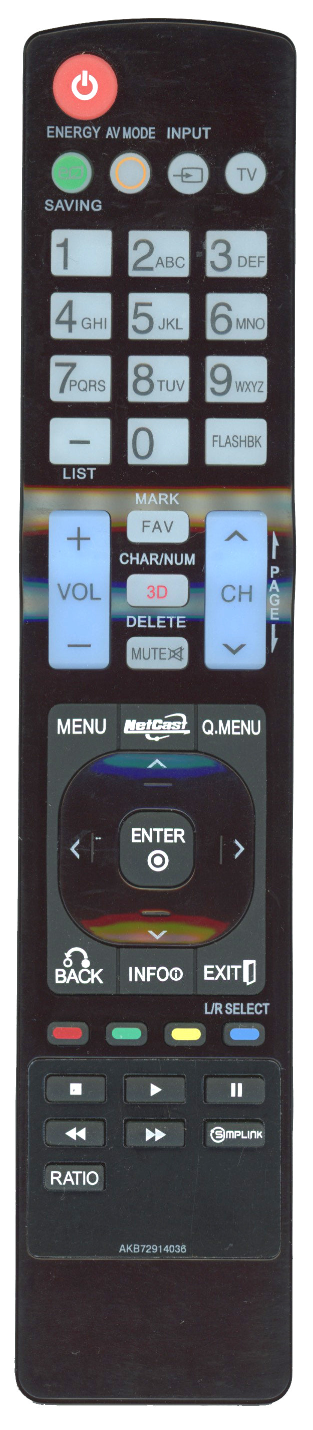 LG AKB72914036 TV Remote Control