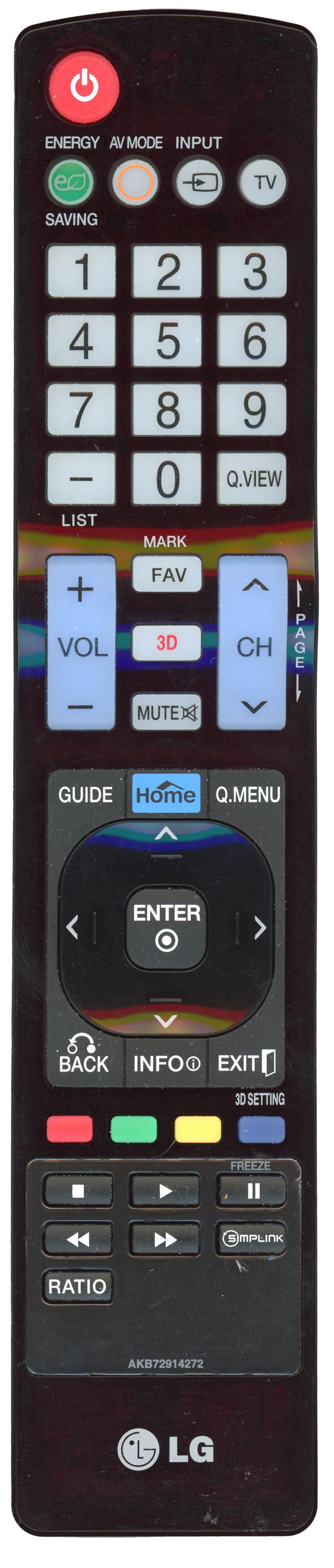 LG AKB72914272 TV Remote Control