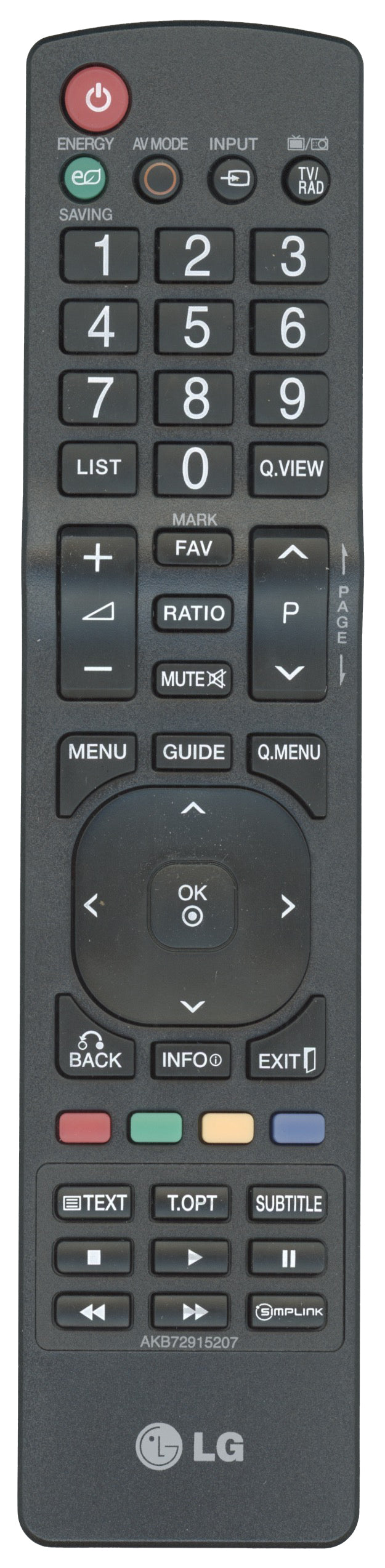 LG AKB72915207 TV Remote Control