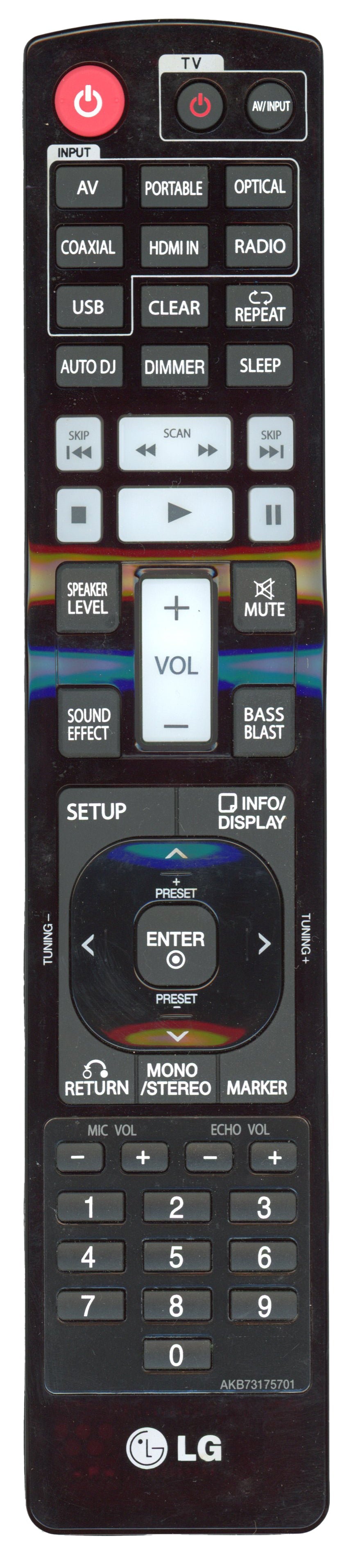 LG AKB73175701 Audio Remote Control