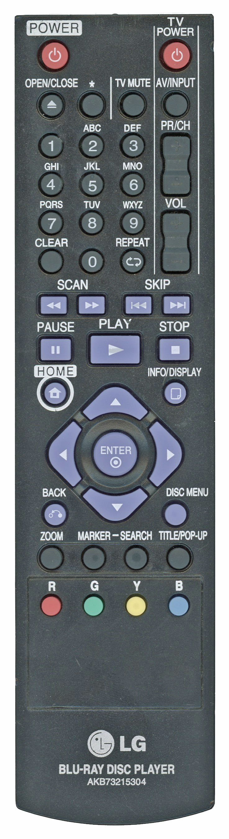 LG AKB73215304 Blu-ray Home Theater Remote Control