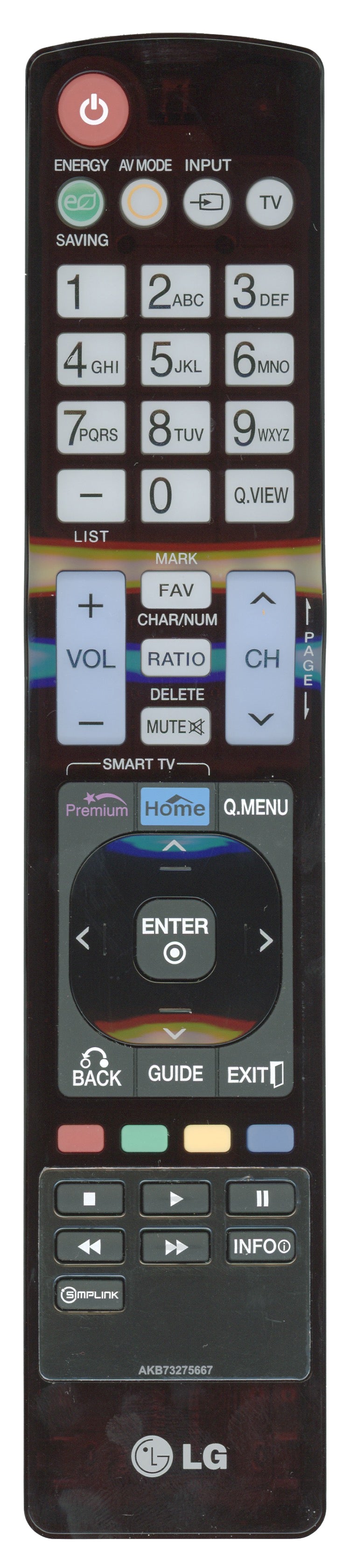 LG AKB73275667 TV Remote Control