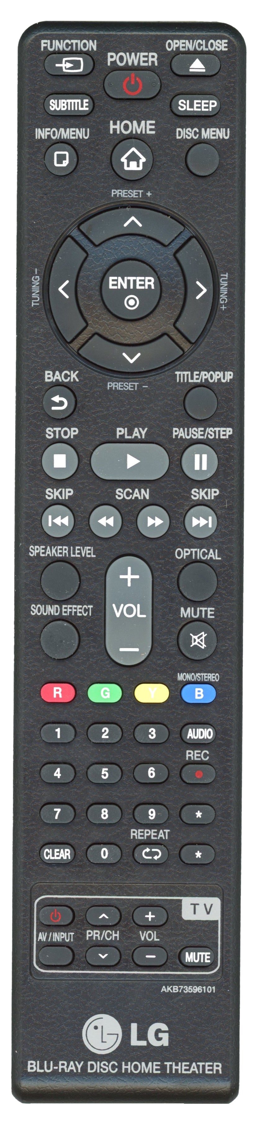 LG AKB73596101 Blu-ray Home Theater Remote Control