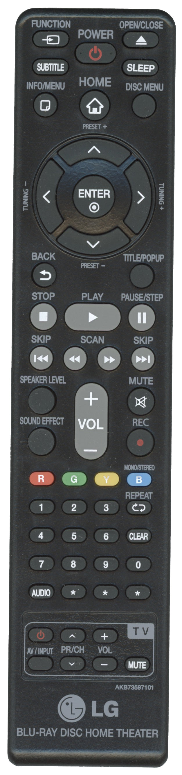 LG AKB73597101 Blu-ray Home Theater Remote Control