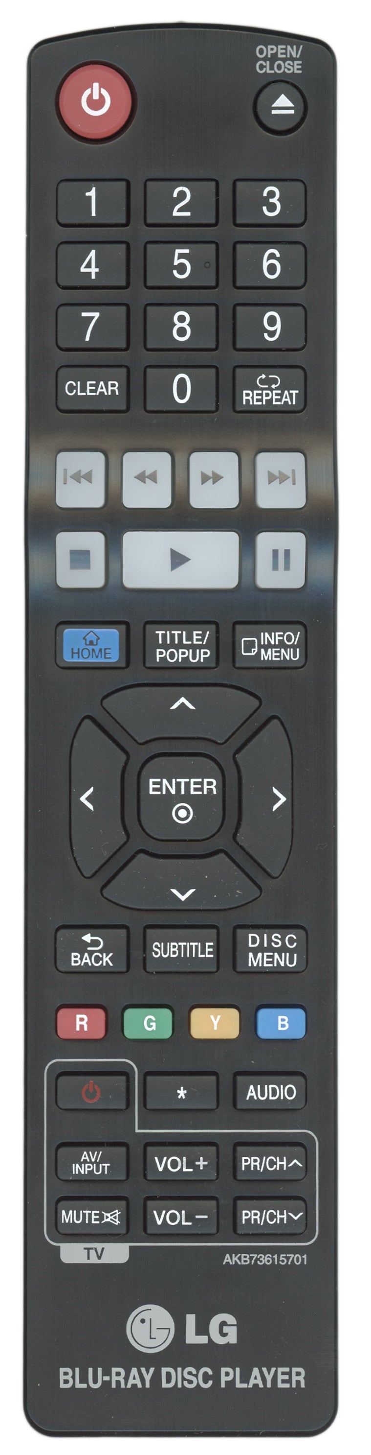 LG AKB73615701 Blu-ray Remote Control