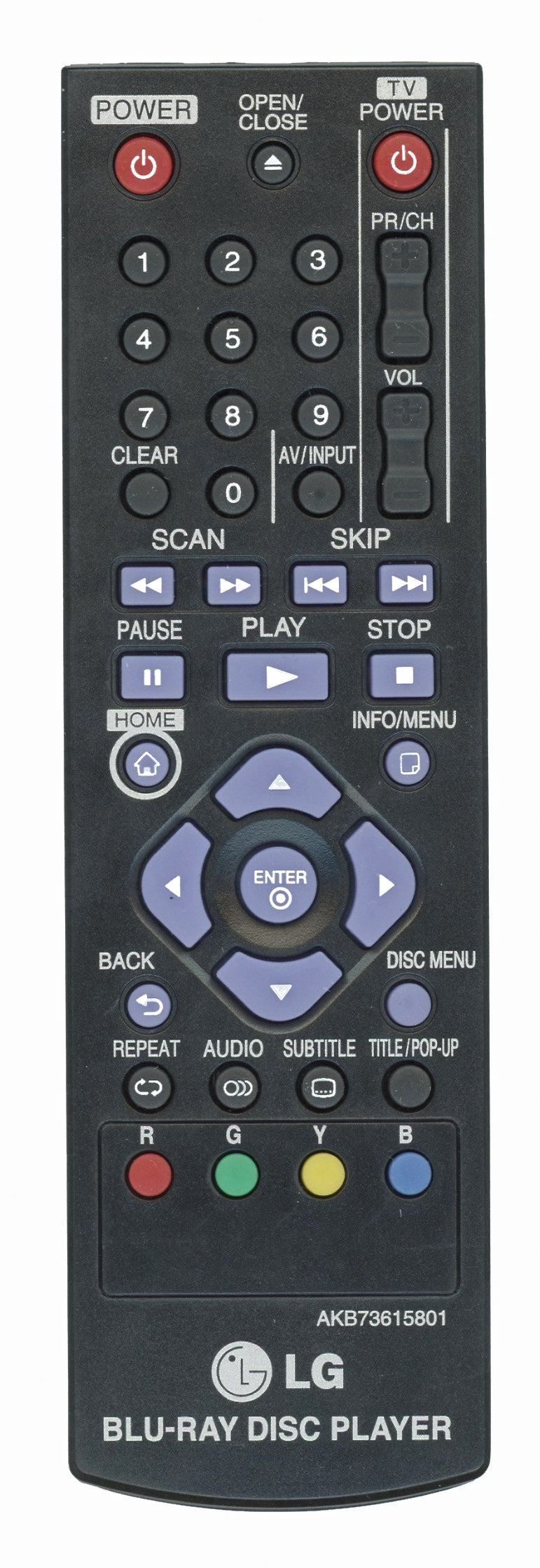 LG AKB73615801 Blu-ray Remote Control