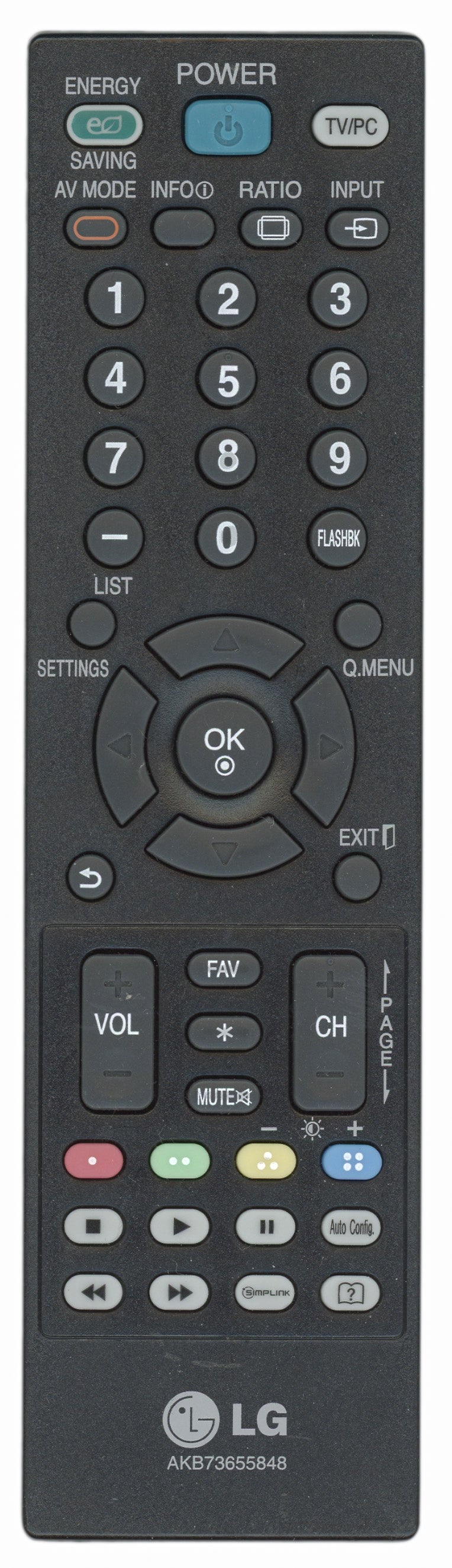 LG AKB73655848 TV Remote Control