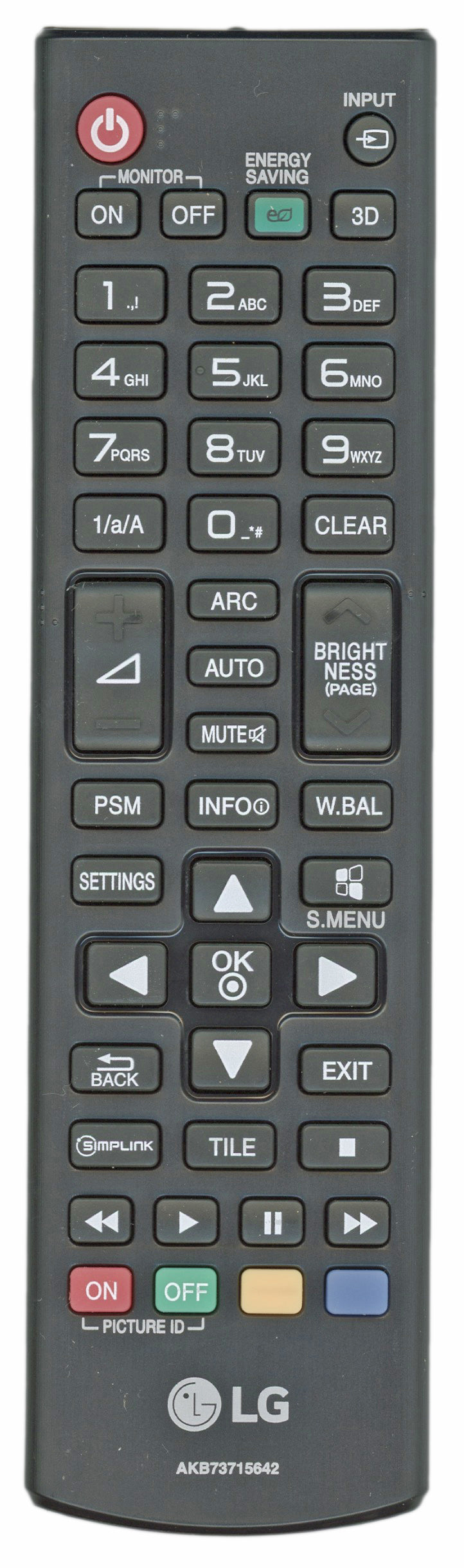 LG AKB73715642 TV Remote Control