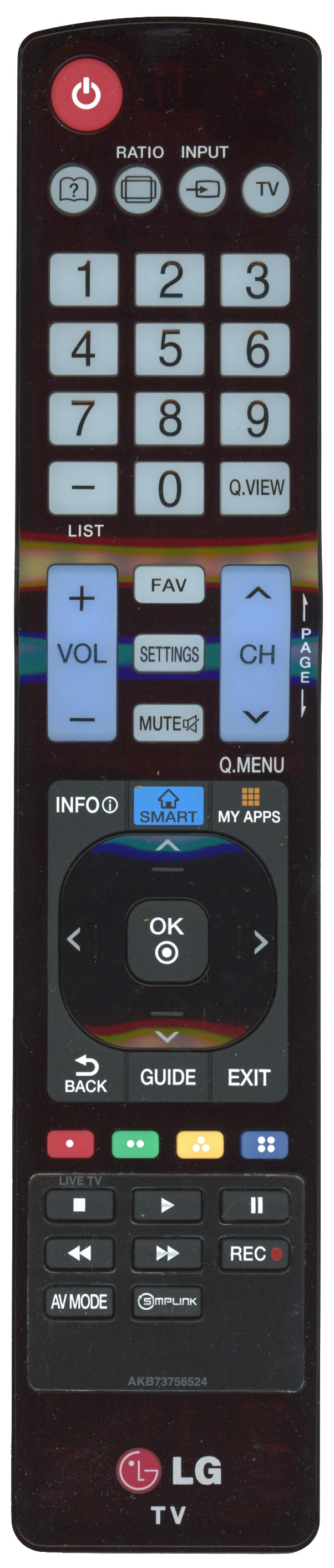 LG AKB73756524 TV Remote Control