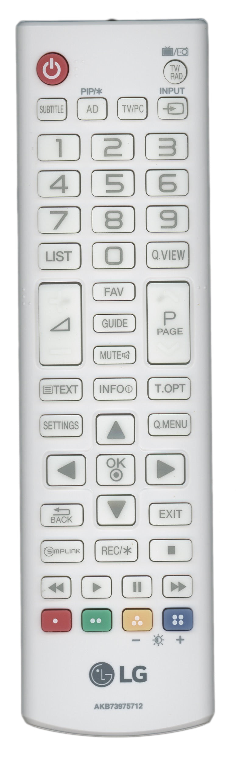 LG AKB73975712 TV Remote Control