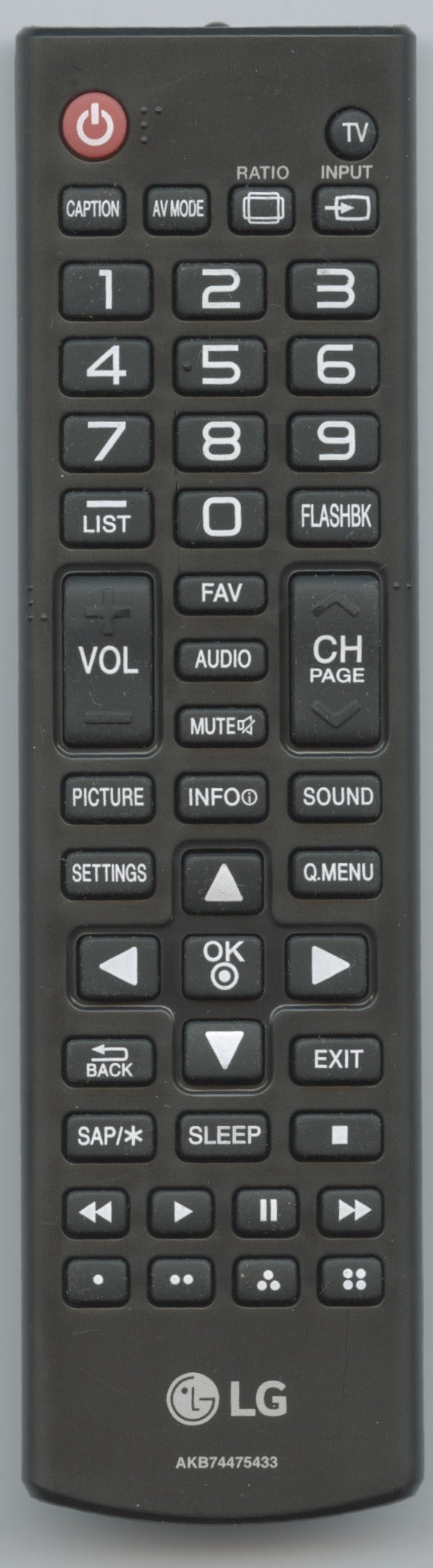 LG AKB74475433 TV Remote Control