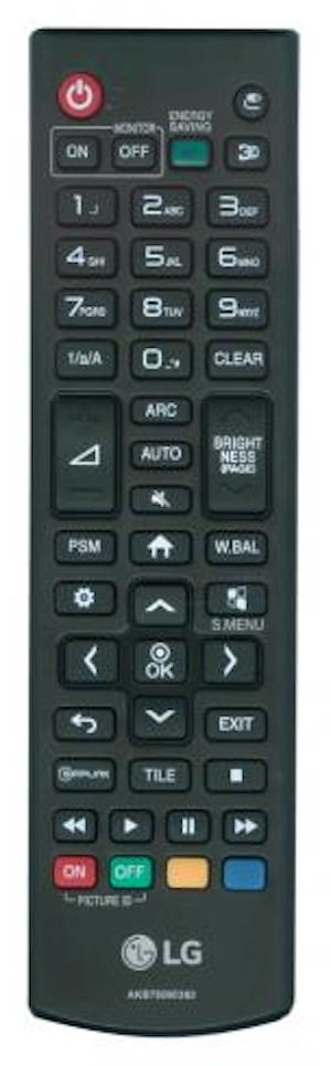 LG AKB75095383 Monitor Remote Control