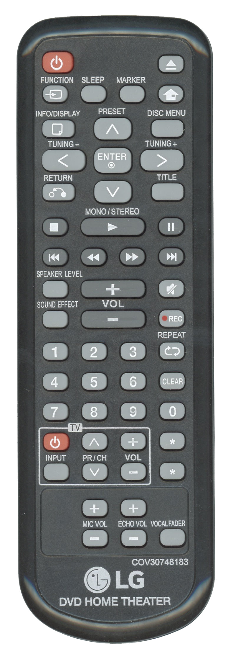 LG COV30748183 Home Theater Remote Control